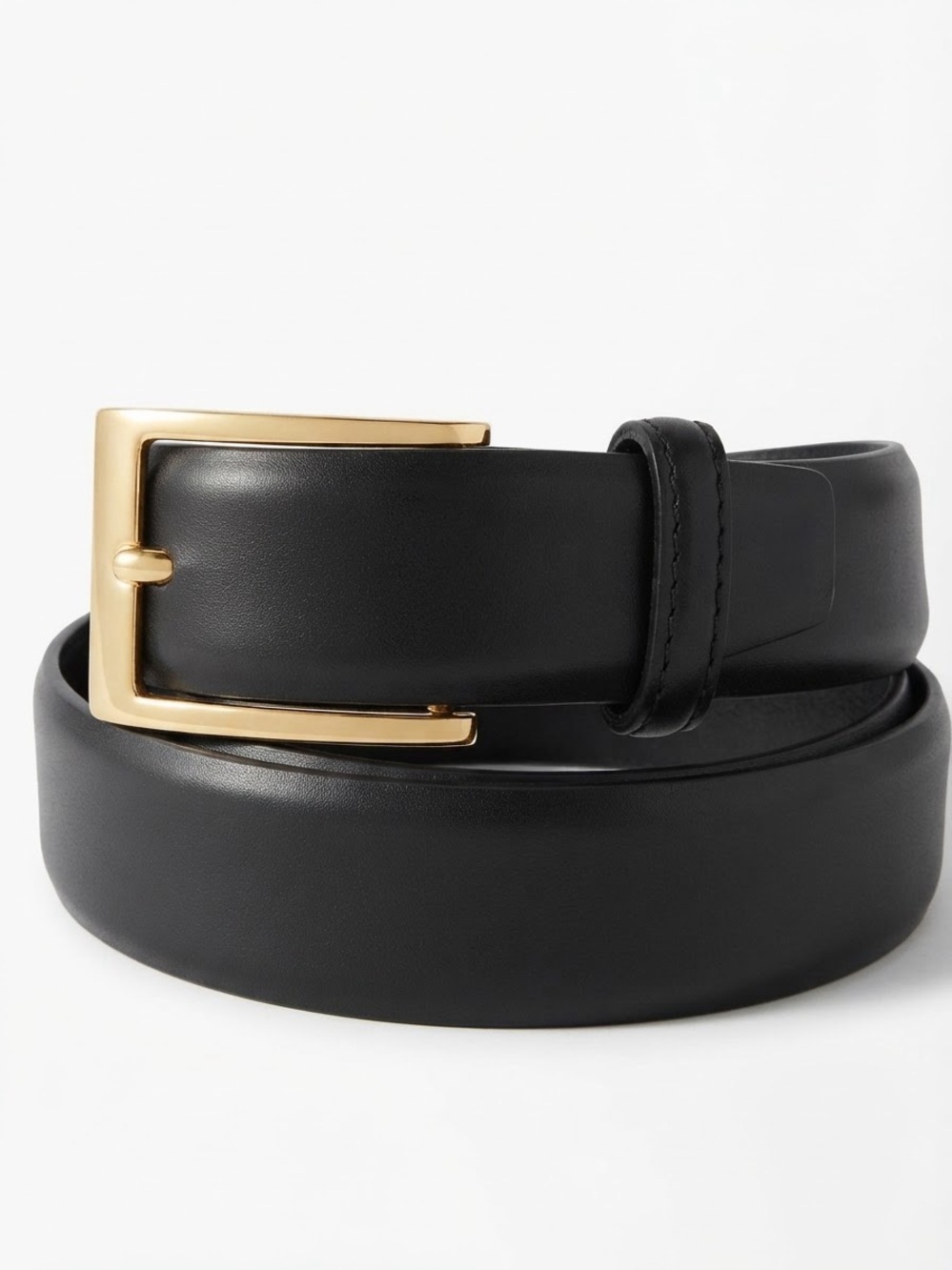 Men’s Black Leather Dress Belt Size 38